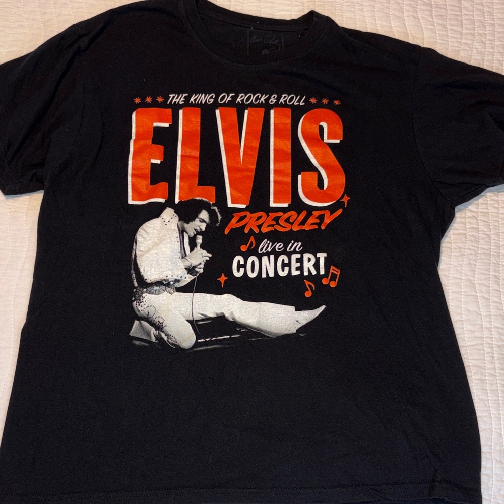 Black Elvis Presley Live In Concert T-Shirt